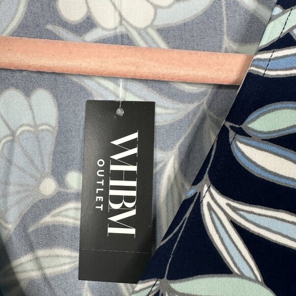 NWT White House Black Market Ruched Front Top XXS Jacobean Bliss Twilight #WHBM6 - Picture 6 of 9